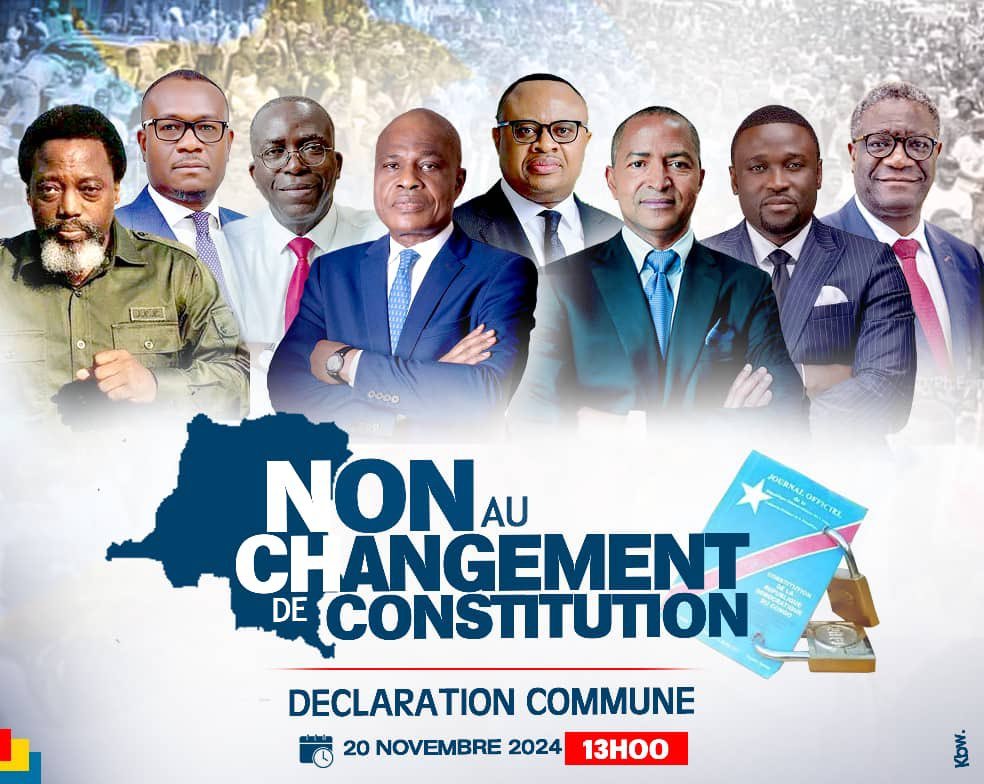 Kabila, Fayulu, Katumbi et autres leaders de l’opposition forment un front commun contre la révision de la constitution.