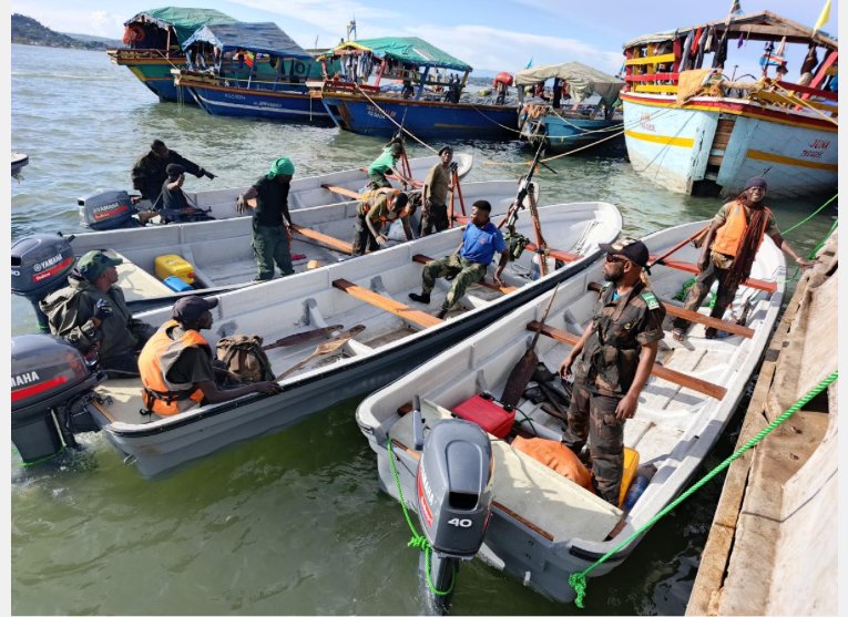 10 embarcations de la force navale mises à flot sur le lac Tanganyika pour sécuriser la province